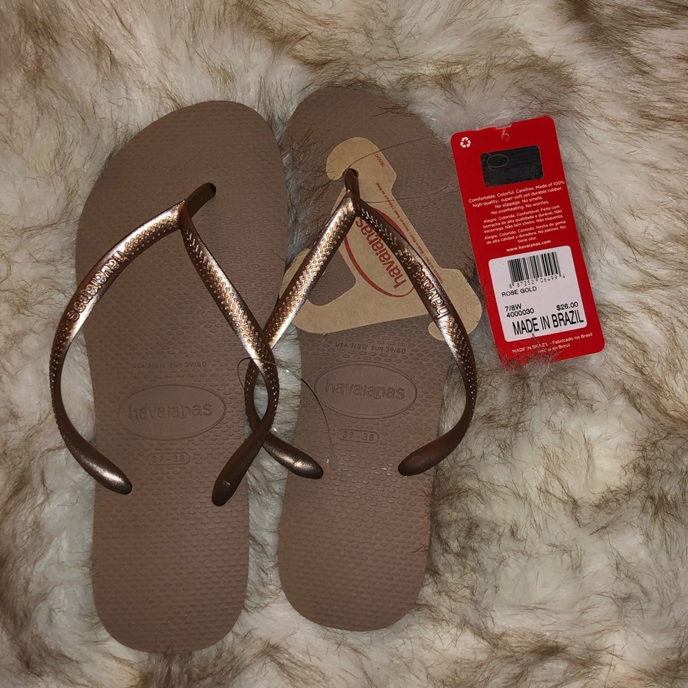 Rose gold havaianas size 7/8